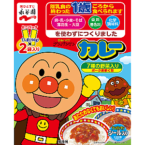 호빵맨 미니 팩 카레 돼지고기 달콤한맛 (50g × 2 봉지)