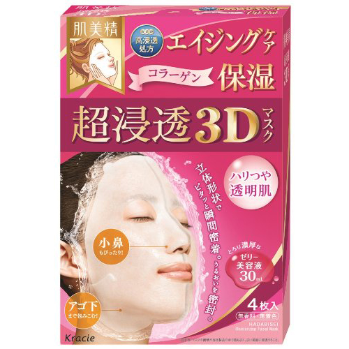 [Kracie] 肌美精 초 침투 3D 마스크 (에이징 보습) 4 장