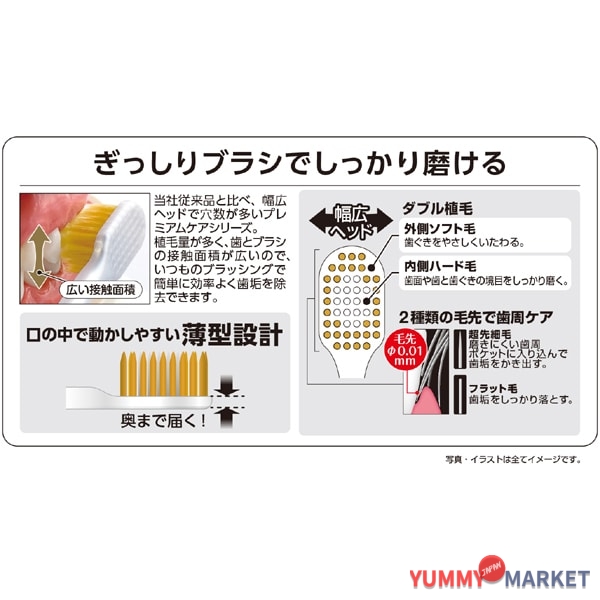 ebisu 프리미엄 케어 칫솔, 6 줄 정기 회사 B-3601H 1 피스