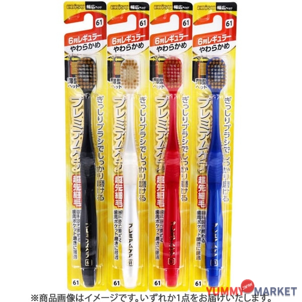 ebisu 프리미엄 케어 칫솔 -6 줄 일반 소프트 B -3601S 1 조각
